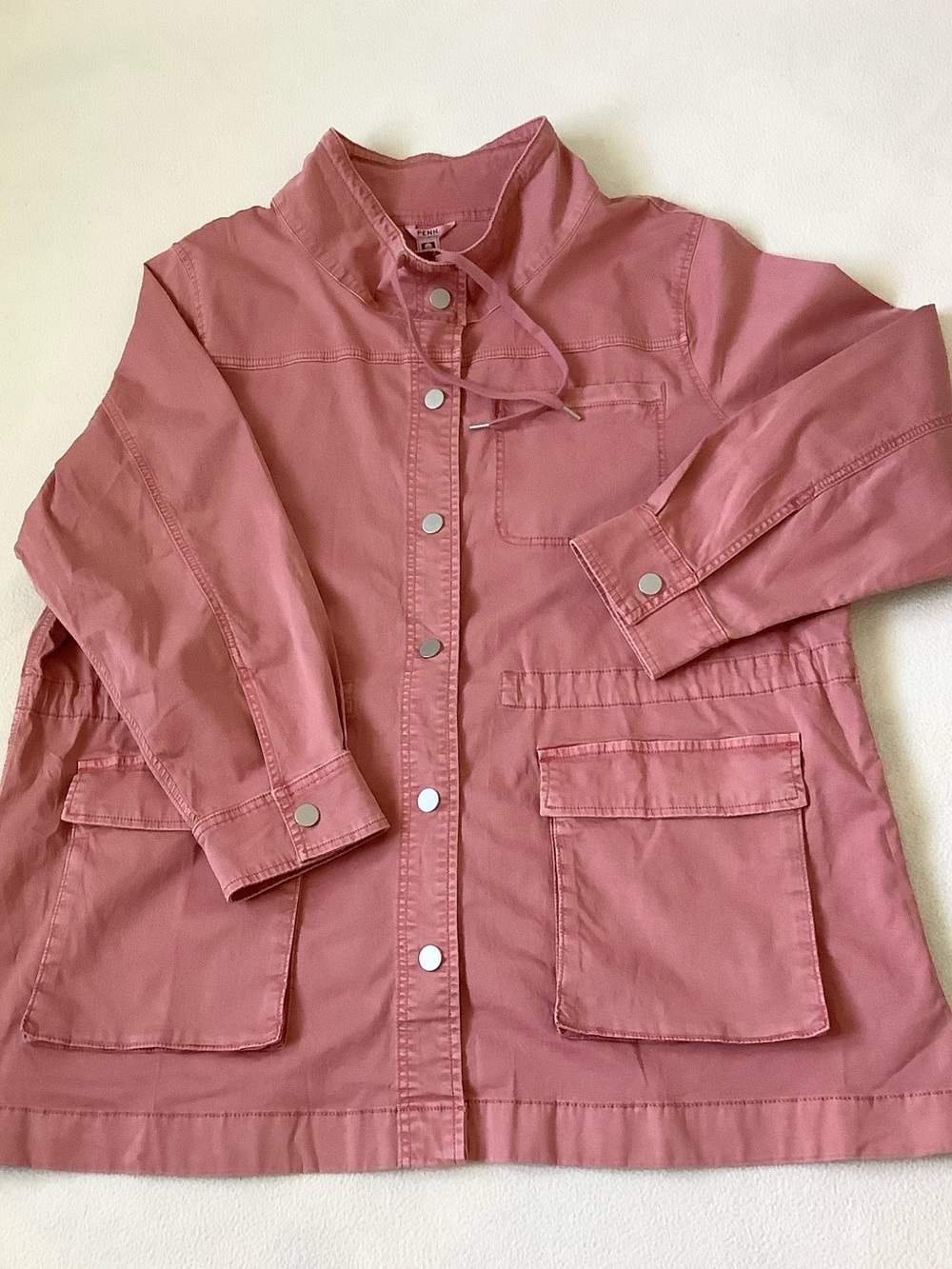 Penningtons Dusty Pink  Cotton Blend Safari Utility Jacket, Women’s Sz. 22